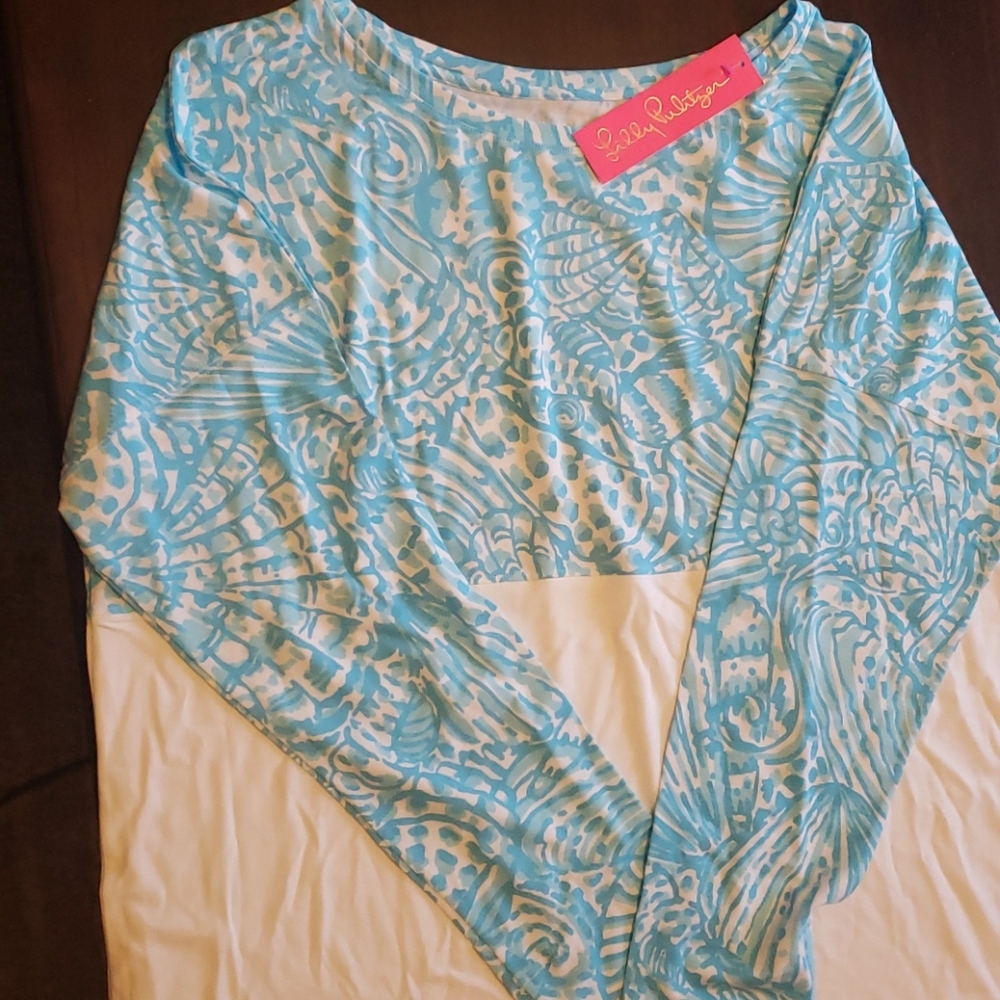 Lilly Pulitzer Finn Top in Succulent Blue Sea Cups